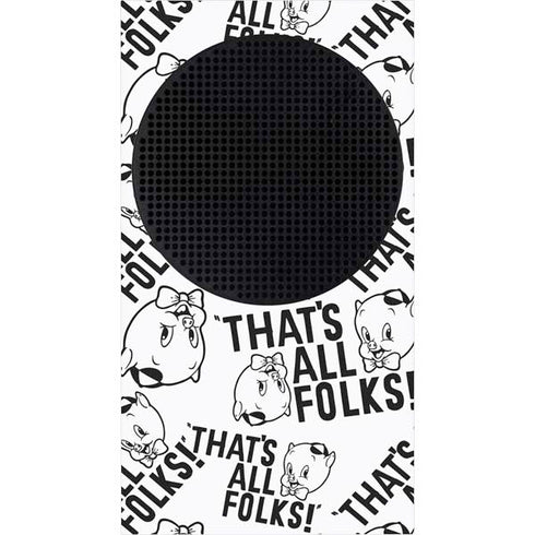 Looney Tunes Porky Pig Black and White Xbox Series S Console Skin