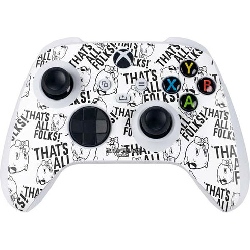 Looney Tunes Porky Pig Black and White Xbox Series S Controller Skin