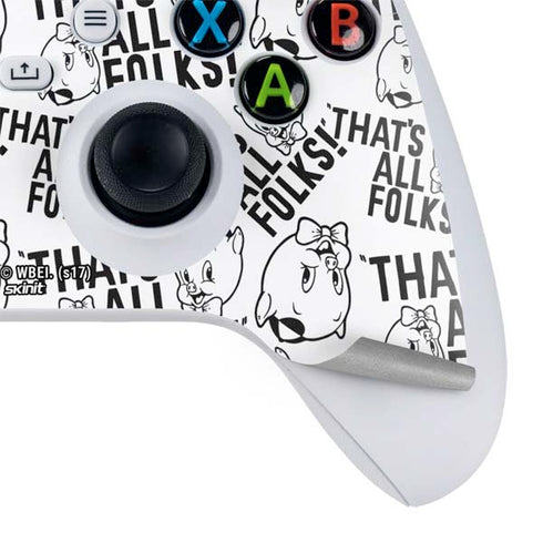 Looney Tunes Porky Pig Black and White Xbox Series S Controller Skin