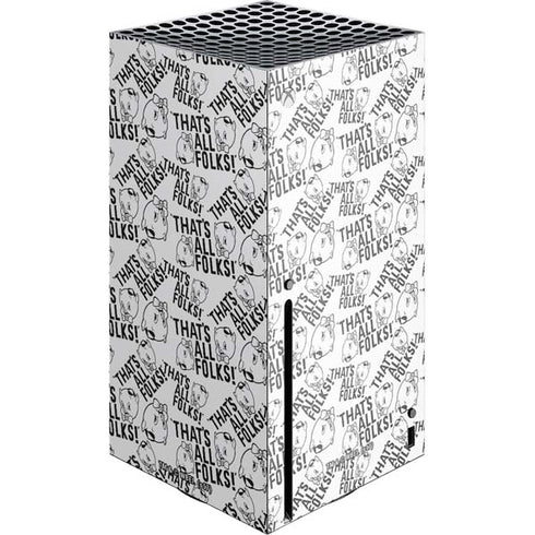 Looney Tunes Porky Pig Black and White Xbox Series X Console Skin