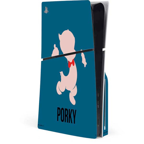 Looney Tunes Porky Pig Identity PS5 Slim Disk Console Skin