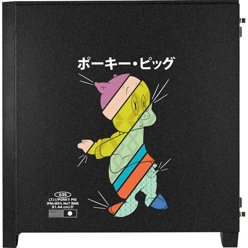 Looney Tunes Porky Pig Sliced Juxtapose Corsair 4000D Tempered Glass Mid-Tower ATX Case Skin