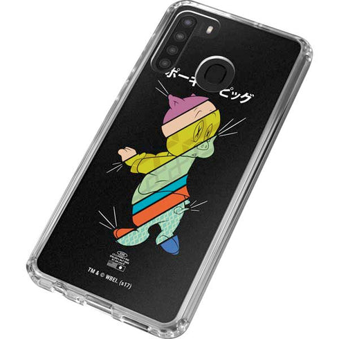 Looney Tunes Porky Pig Sliced Juxtapose Galaxy A21 Clear Case