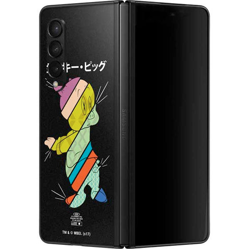 Looney Tunes Porky Pig Sliced Juxtapose Galaxy Z Fold3 5G Skin