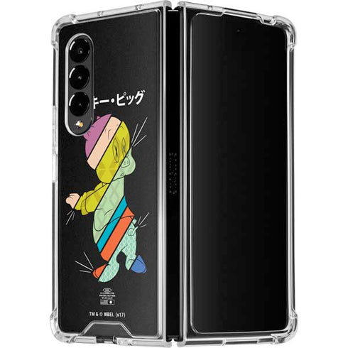 Looney Tunes Porky Pig Sliced Juxtapose Galaxy Z Fold4 5G Clear Case