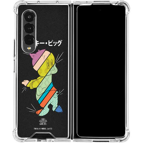 Looney Tunes Porky Pig Sliced Juxtapose Galaxy Z Fold4 5G Clear Case