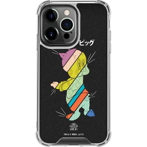 Looney Tunes Porky Pig Sliced Juxtapose iPhone 14 Pro Clear Case