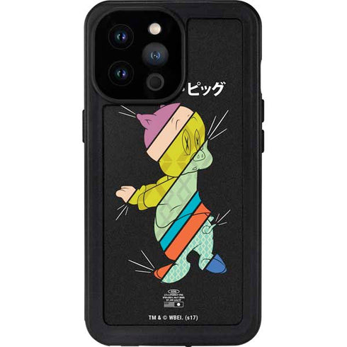 Looney Tunes Porky Pig Sliced Juxtapose iPhone 14 Pro Max Waterproof Case