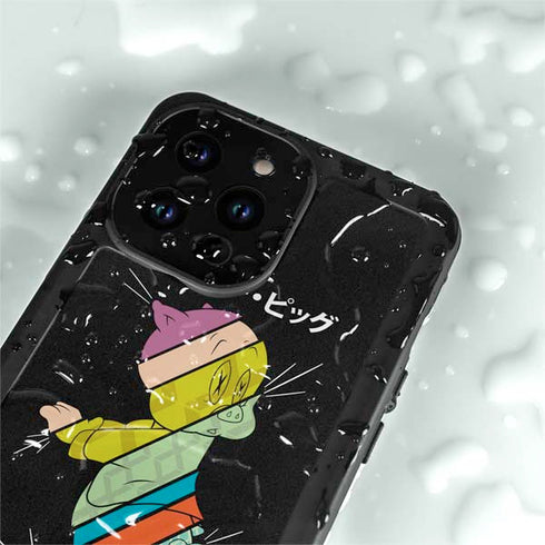 Looney Tunes Porky Pig Sliced Juxtapose iPhone 14 Pro Max Waterproof Case