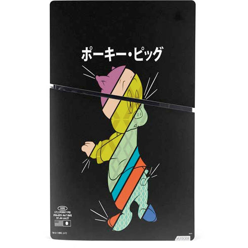 Looney Tunes Porky Pig Sliced Juxtapose PS5 Slim Digital Edition Bundle Skin