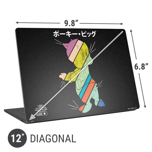 Looney Tunes Porky Pig Sliced Juxtapose Universal Laptop 12in (9.8 x 6.8in) Skin