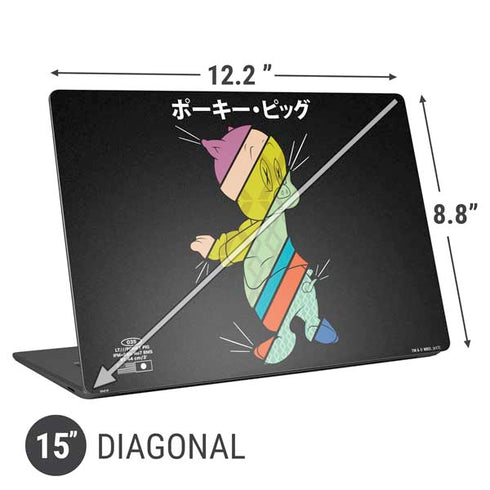 Looney Tunes Porky Pig Sliced Juxtapose Universal Laptop 15in (12.2 x 8.8in) Skin