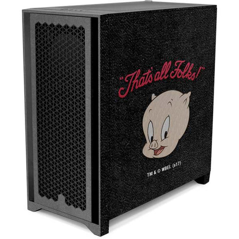 Looney Tunes Porky Pig Thats All Folks Corsair 4000D Tempered Glass Mid-Tower ATX Case Skin