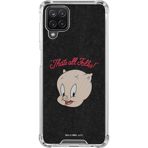 Looney Tunes Porky Pig Thats All Folks Galaxy A12 Clear Case