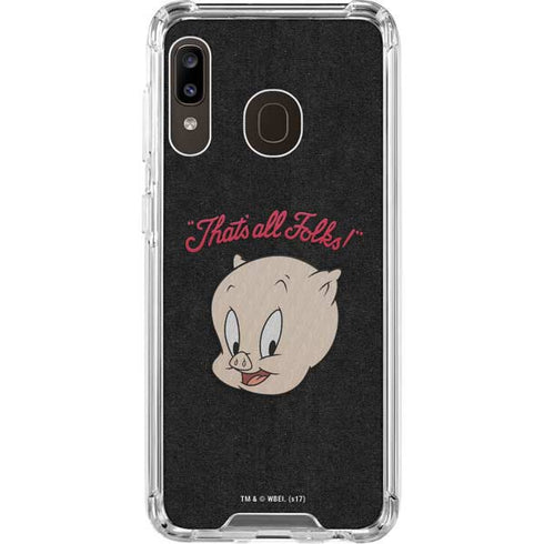 Looney Tunes Porky Pig Thats All Folks Galaxy A30 Clear Case