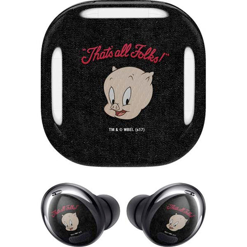 Looney Tunes Porky Pig Thats All Folks Galaxy Buds Pro Skin