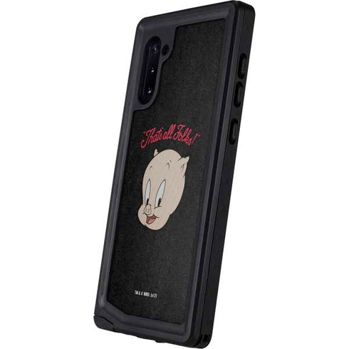 Looney Tunes Porky Pig Thats All Folks Galaxy Note 10 Waterproof Case