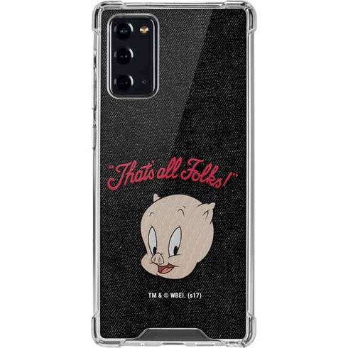 Looney Tunes Porky Pig Thats All Folks Galaxy Note20 5G Clear Case