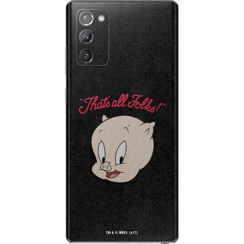 Looney Tunes Porky Pig Thats All Folks Galaxy Note20 5G Skin