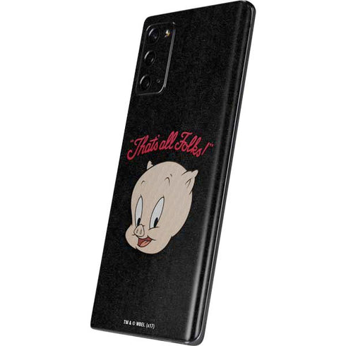 Looney Tunes Porky Pig Thats All Folks Galaxy Note20 5G Skin