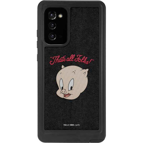Looney Tunes Porky Pig Thats All Folks Galaxy Note20 5G Waterproof Case