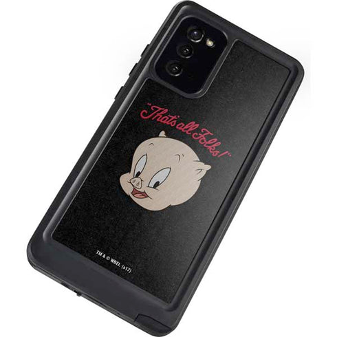 Looney Tunes Porky Pig Thats All Folks Galaxy Note20 5G Waterproof Case