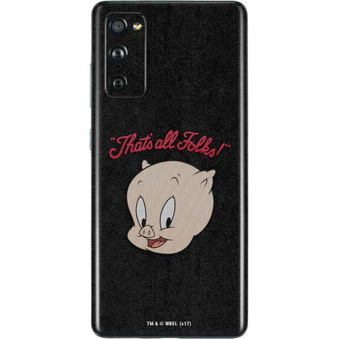 Looney Tunes Porky Pig Thats All Folks Galaxy S20 Fan Edition Skin