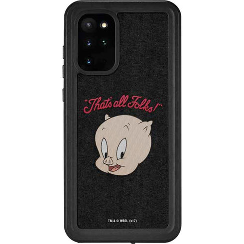 Looney Tunes Porky Pig Thats All Folks Galaxy S20 Plus Waterproof Case
