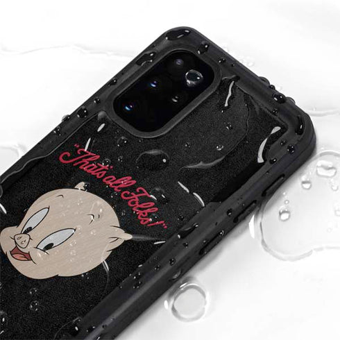 Looney Tunes Porky Pig Thats All Folks Galaxy S20 Plus Waterproof Case