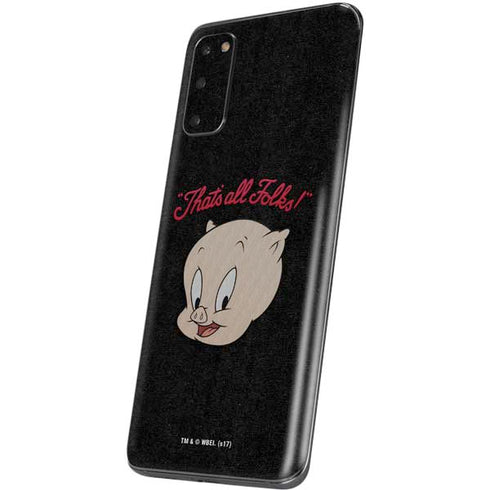 Looney Tunes Porky Pig Thats All Folks Galaxy S20 Skin