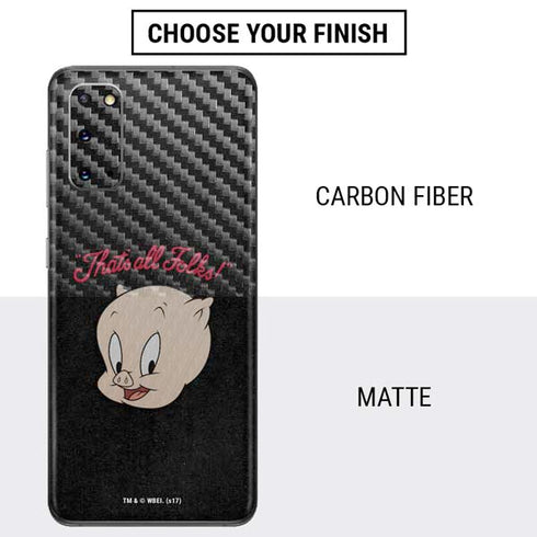 Looney Tunes Porky Pig Thats All Folks Galaxy S20 Skin