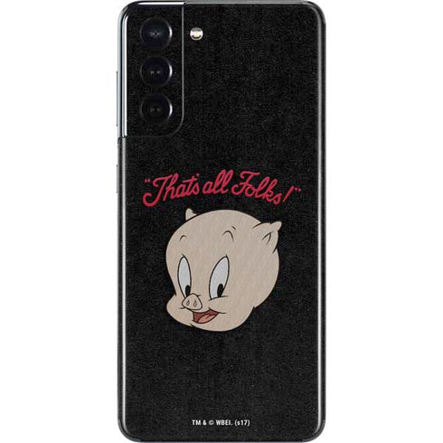 Looney Tunes Porky Pig Thats All Folks Galaxy S21 5G Skin