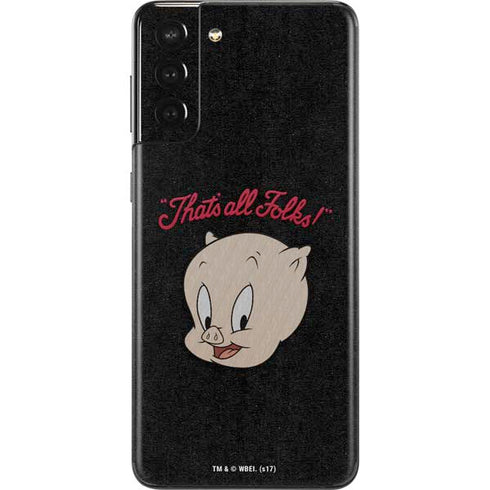 Looney Tunes Porky Pig Thats All Folks Galaxy S21 Plus 5G Skin