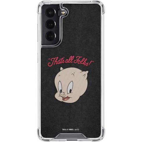 Looney Tunes Porky Pig Thats All Folks Galaxy S22 Clear Case