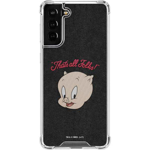 Looney Tunes Porky Pig Thats All Folks Galaxy S22 Plus Clear Case