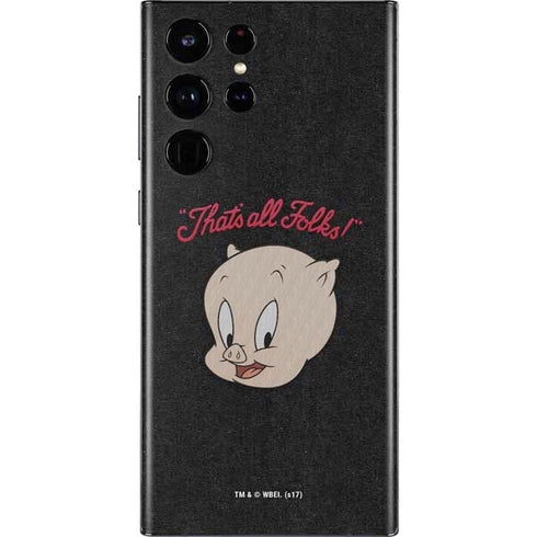 Looney Tunes Porky Pig Thats All Folks Galaxy S22 Ultra Skin