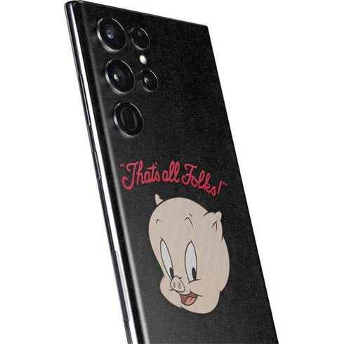 Looney Tunes Porky Pig Thats All Folks Galaxy S22 Ultra Skin