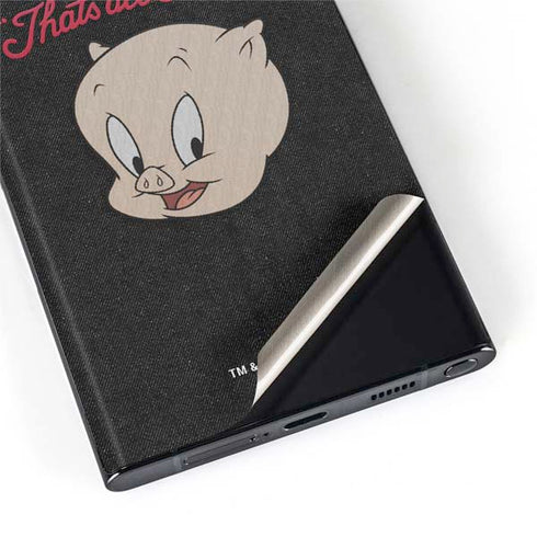 Looney Tunes Porky Pig Thats All Folks Galaxy S22 Ultra Skin