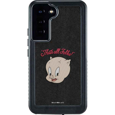 Looney Tunes Porky Pig Thats All Folks Galaxy S23 Plus Waterproof Case
