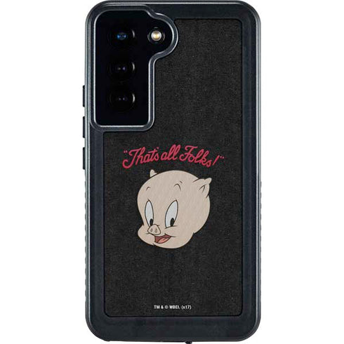 Looney Tunes Porky Pig Thats All Folks Galaxy S23 Waterproof Case