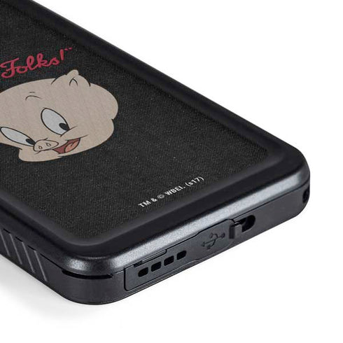 Looney Tunes Porky Pig Thats All Folks Galaxy S23 Waterproof Case