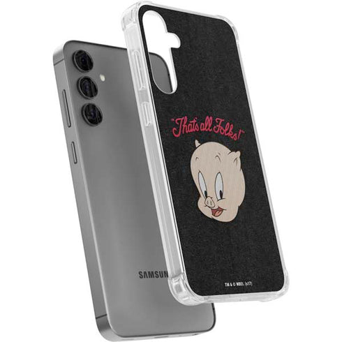 Looney Tunes Porky Pig Thats All Folks Galaxy S24 Plus Clear Case
