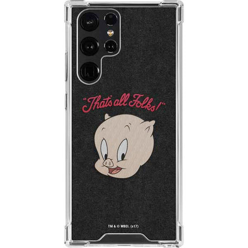 Looney Tunes Porky Pig Thats All Folks Galaxy S24 Ultra Clear Case