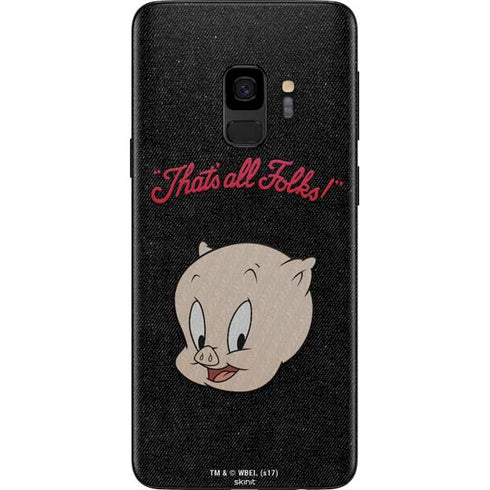 Looney Tunes Porky Pig Thats All Folks Galaxy S9 Skin