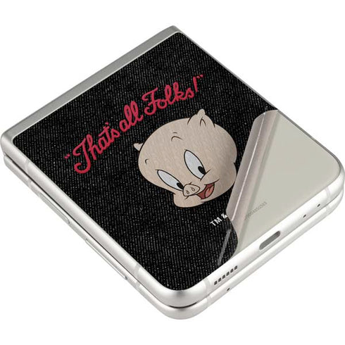 Looney Tunes Porky Pig Thats All Folks Galaxy Z Flip3 5G Skin