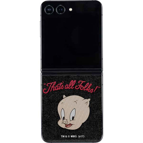 Looney Tunes Porky Pig Thats All Folks Galaxy Z Flip5 5G Skin