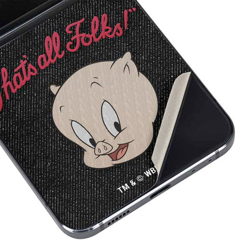 Looney Tunes Porky Pig Thats All Folks Galaxy Z Flip5 5G Skin