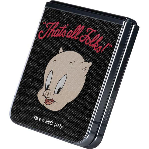 Looney Tunes Porky Pig Thats All Folks Galaxy Z Flip5 5G Skin