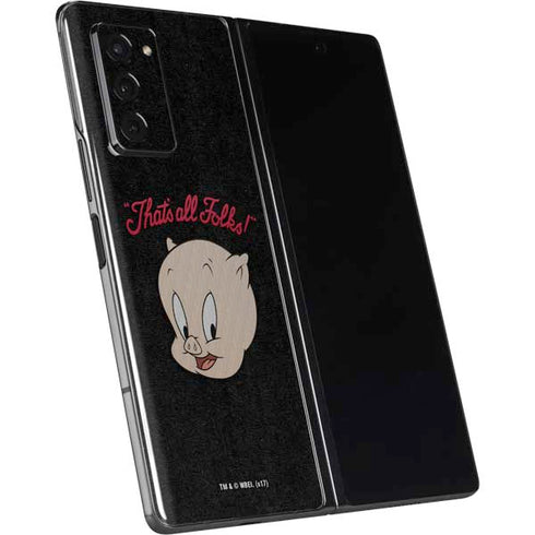 Looney Tunes Porky Pig Thats All Folks Galaxy Z Fold2 5G Skin