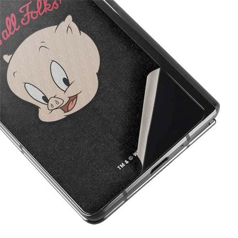 Looney Tunes Porky Pig Thats All Folks Galaxy Z Fold2 5G Skin
